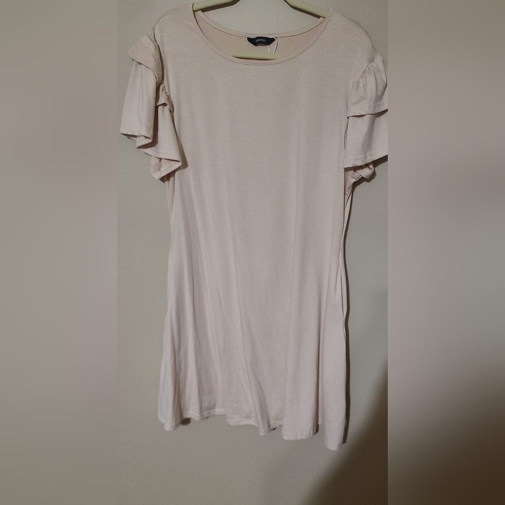 Dokotoo Elegant Cream Short Sleeve Dress Size 2XL